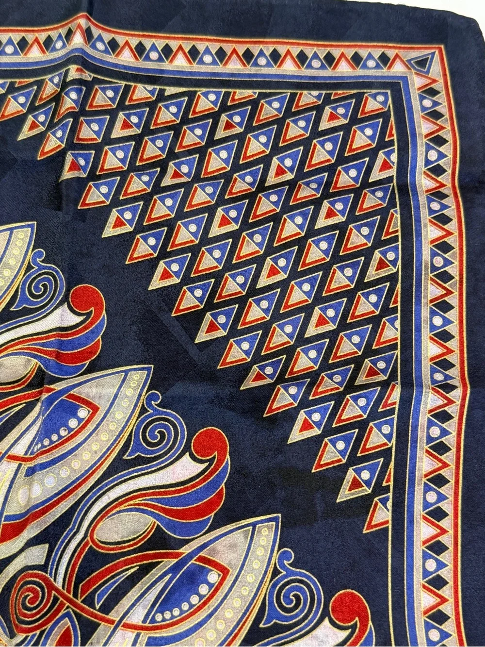 ❤️💙 Vintage Americana Silk Pocket Square Handkerchief 12” x 12” ❤️💙